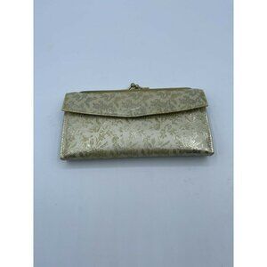 Vintage Mid Century Ladies Gold Floral Amity Wallet